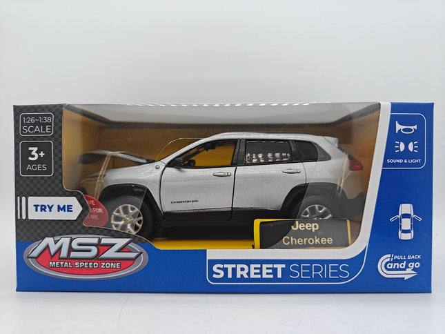 Model Jeep Cherokee turnat sub presiune, de colecție la scară 1:32