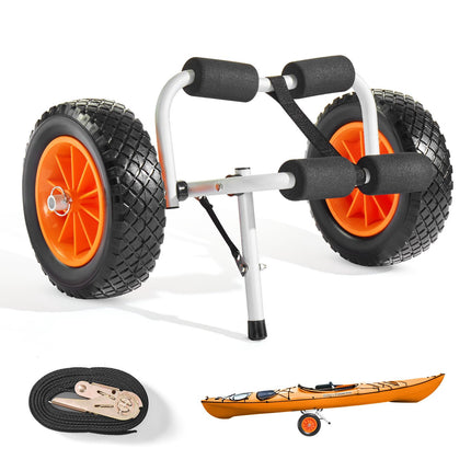 Kayak Cart, 90 kg Foldable Trolley, 10 in Solid Wheels