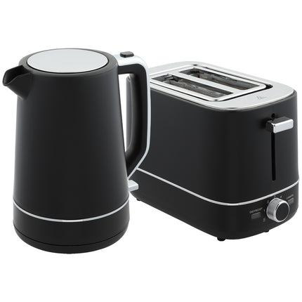 Kettle and Toaster Set - 2200W, 1.7L, 6 Levels Browning, Black