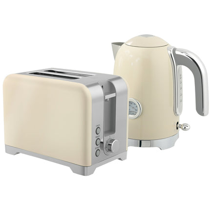 Set fierbător și prăjitor de pâine, 2200 W, 7 niveluri de rumenire, cremă