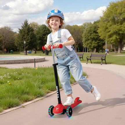 Kids 3-Wheel Kick Scooter, Light-Up Wheels, Adjustable