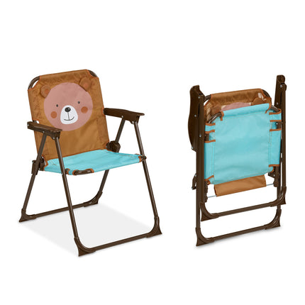 Set de mobilier de exterior din 4 piese pentru copii cu umbrelă de soare