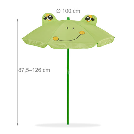 Set de mobilier de exterior din 4 piese pentru copii cu umbrelă de soare