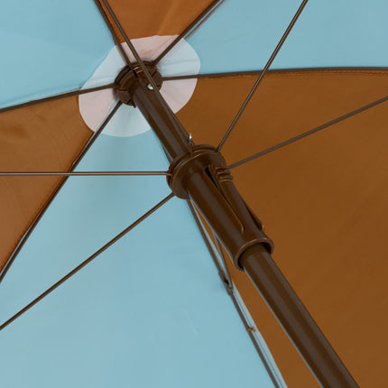 Set de mobilier de exterior din 4 piese pentru copii cu umbrelă de soare