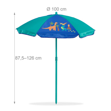 Set de mobilier de exterior din 4 piese pentru copii cu umbrelă de soare
