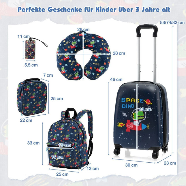 Set de bagaje pentru copii de 5 piese cu valiză și rucsac de 16 inchi