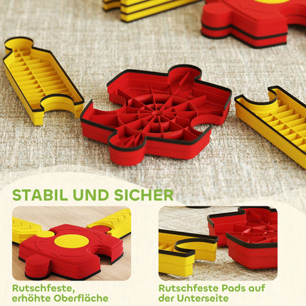 Set de bară de echilibru pentru copii, personalizabil, plastic, galben/roșu