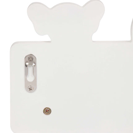 Cuier pentru haine pentru copii cu 4 cârlige, 15 x 38 cm, MDF și pin