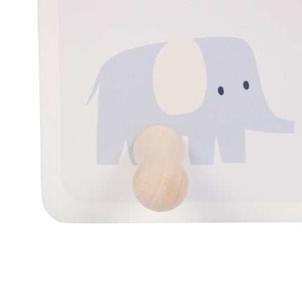 Cuier pentru haine pentru copii cu 4 cârlige, MDF și pin, 10x38 cm