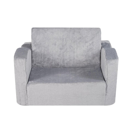 Kids Convertible Fold-Out Sofa Bed Chair, Gray