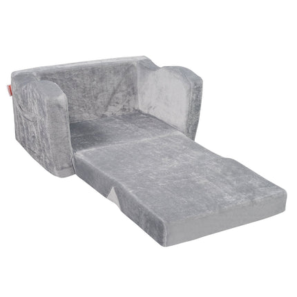 Kids Convertible Fold-Out Sofa Bed Chair, Gray
