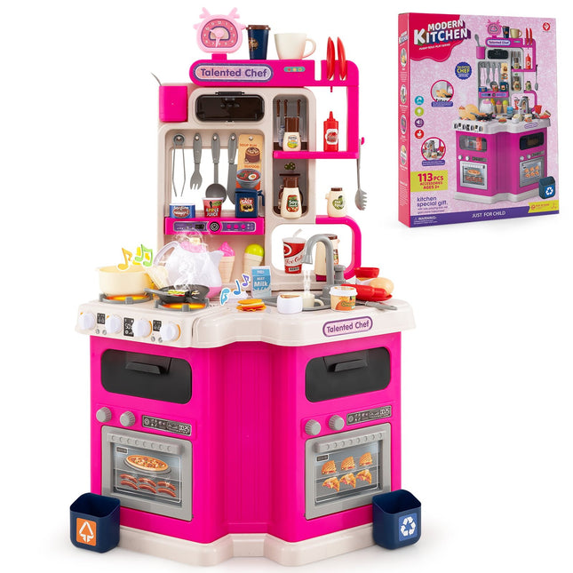 Set de bucătărie pentru copii, cu lumini, sunete și 75 de accesorii