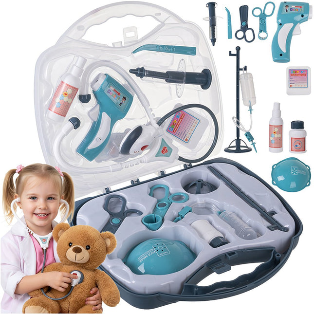 Set de joacă pentru copii cu doctor și cutie, 13 accesorii, vârste 3+