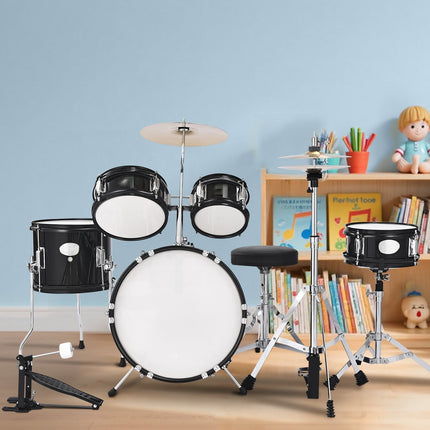 Kids Drum Set, 5-Piece 14-Inch, Throne and Sticks