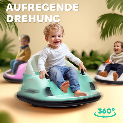 Bara de protecție electrică pentru copii, rotire 360°, 2 km/h, verde