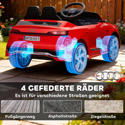 Mașină electrică pentru copii, Audi Q8 de 12V, telecomandă, lumini, muzică, roșie