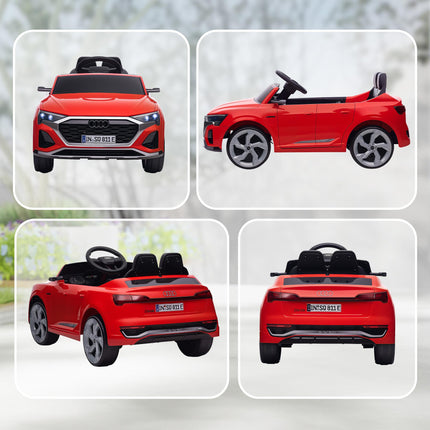 Mașină electrică pentru copii, Audi Q8 de 12V, telecomandă, lumini, muzică, roșie