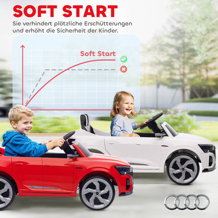 Mașină electrică pentru copii, Audi Q8 de 12V, telecomandă, lumini, muzică, roșie