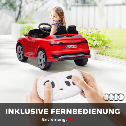 Mașină electrică pentru copii, Audi Q8 de 12V, telecomandă, lumini, muzică, roșie