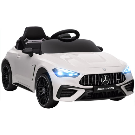 Mașinuță electrică pentru copii, Mercedes Design, 12V, Telecomandă, LED, Alb