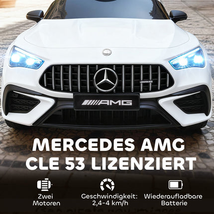 Mașinuță electrică pentru copii, Mercedes Design, 12V, Telecomandă, LED, Alb