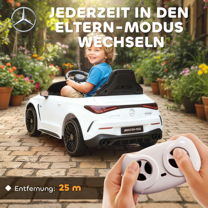 Mașinuță electrică pentru copii, Mercedes Design, 12V, Telecomandă, LED, Alb