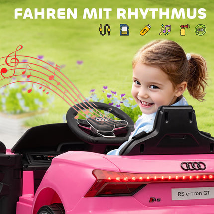 Mașină electrică pentru copii cu telecomandă, centură de siguranță, muzică, roz, 3-5 ani
