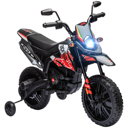 Kids Electric Motorbike 12 V with Training Wheels, 2 Motors, 13 Inch Wheels, Red