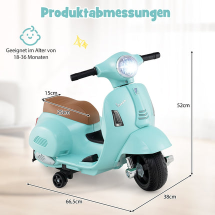 Motocicletă electrică pentru copii, 6V, cu far LED, albastră