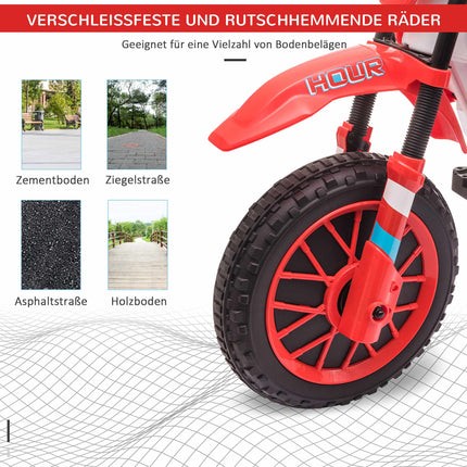 Motocicletă electrică pentru copii, roșie/albă, timp de mers de 45 de minute