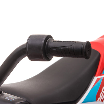 Motocicletă electrică pentru copii, roșie/albă, timp de mers de 45 de minute