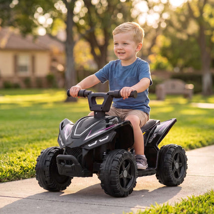 Kids Electric Quad 6V with Lithium Battery, Button Control, Black, 18-48 Months