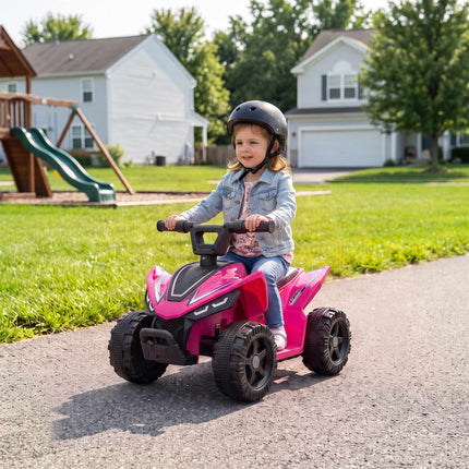 Kids Electric Quad 6V with Lithium Battery, Button Control, Pink, 18-48 Months