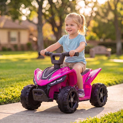 Kids Electric Quad 6V with Lithium Battery, Button Control, Pink, 18-48 Months
