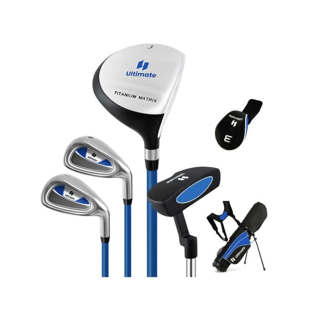 Set crose de golf pentru copii (8-13 ani), 4 crose, sac de golf stand
