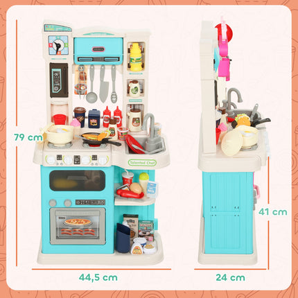 Set de joacă pentru bucătărie pentru copii, 92 de piese, plastic, vârste 3-6 ani, verde