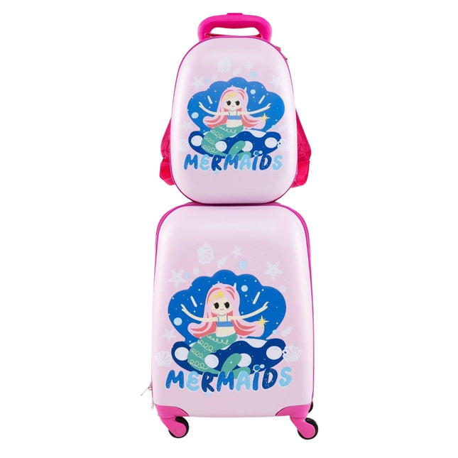 Set de bagaje pentru copii - valiză rigidă + rucsac de 12"" și 16"".