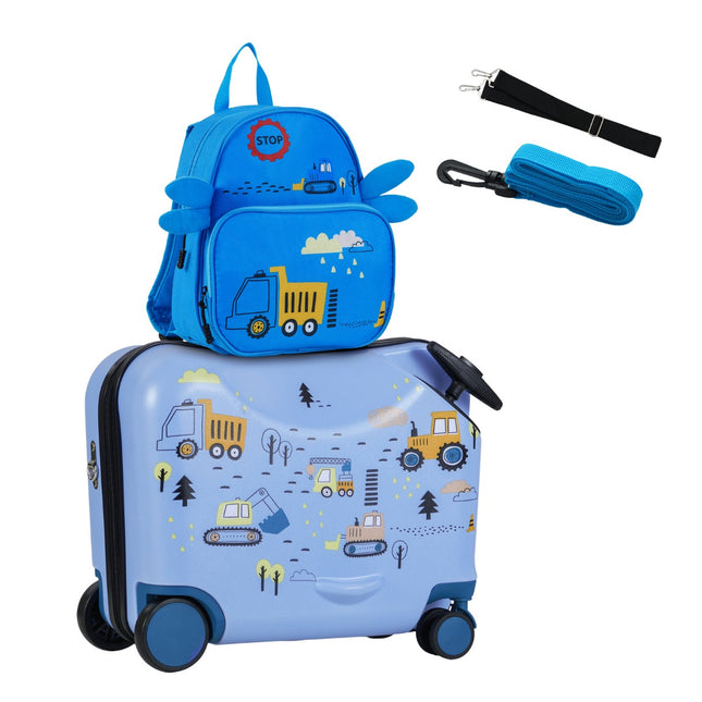 Set bagaje pentru copii, valiză de 18 inch, rucsac de 12 inch, roți pivotante