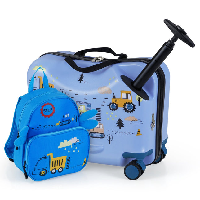 Set bagaje pentru copii, valiză de 18 inch, rucsac de 12 inch, roți pivotante