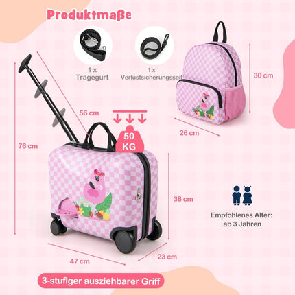 Set de bagaje pentru copii cu rucsac, carcasă rigidă de 30 cm + 45 cm