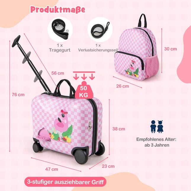 Set de bagaje pentru copii cu rucsac, carcasă rigidă de 30 cm + 45 cm