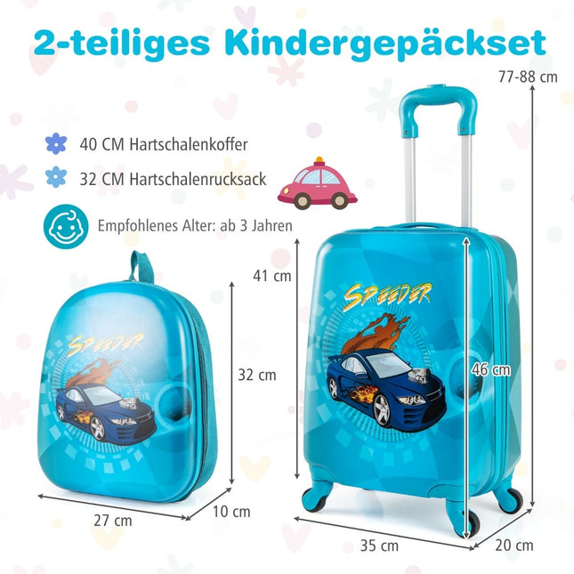 Set de bagaje pentru copii cu roți – valiză de 17" și rucsac de 13"
