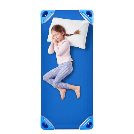 Kids Nap Cots 6-Pack, Stackable, 52 x 23 in, Blue