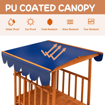 Nisipiu din lemn pentru exterior pentru copii, cu capac și roți