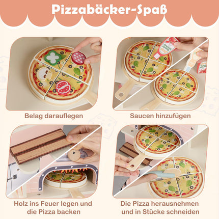 Set de joacă pentru copii cu camion de pizza și tablă magnetică