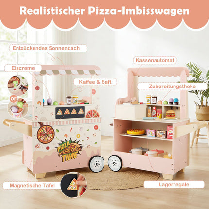Set de joacă pentru copii cu camion de pizza și tablă magnetică