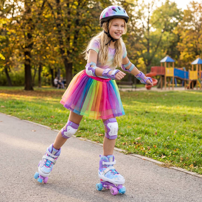 Patine cu rotile pentru copii, reglabile, roți luminoase, vârste 9-14 ani, albastre