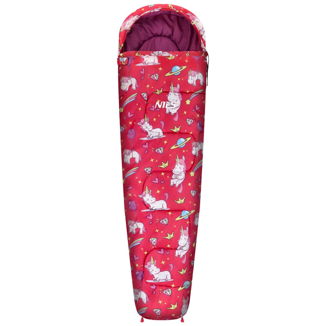 Sac de dormit pentru copii cu rucsac, imprimeu cu unicorn, 170x60cm