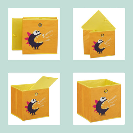 Set de 4 cutii de depozitare pentru copii - pliabile, modele cu animale