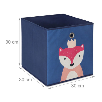 Set de 4 cutii de depozitare pentru copii - pliabile, modele cu animale
